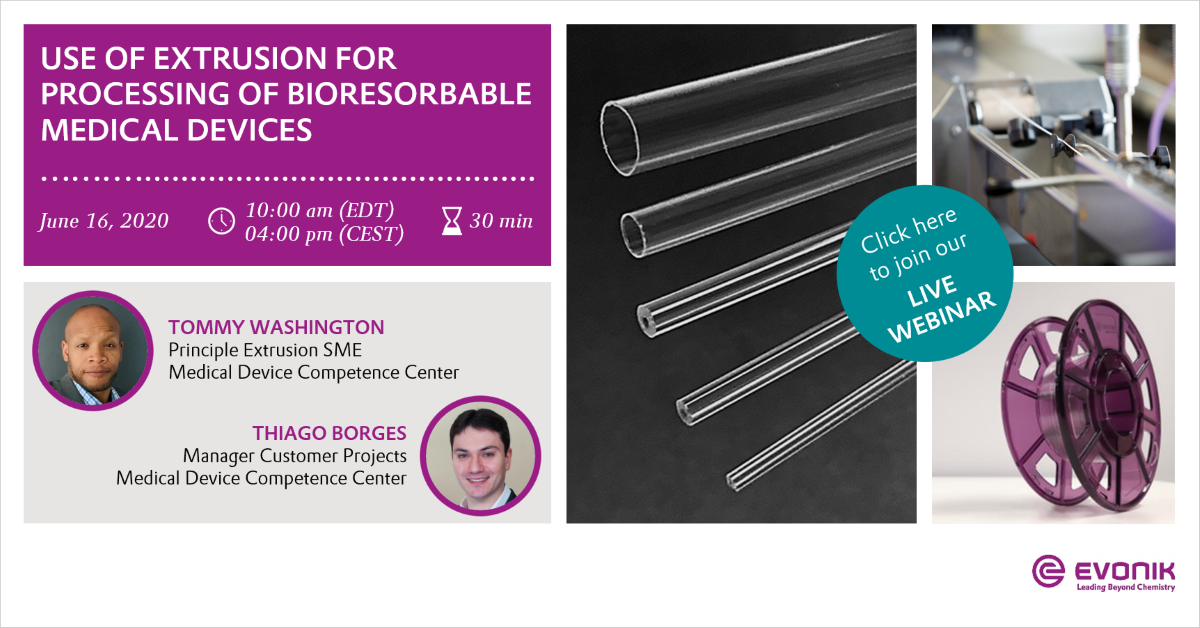 Use of extrusion for processing of bioresorbable medical devices
