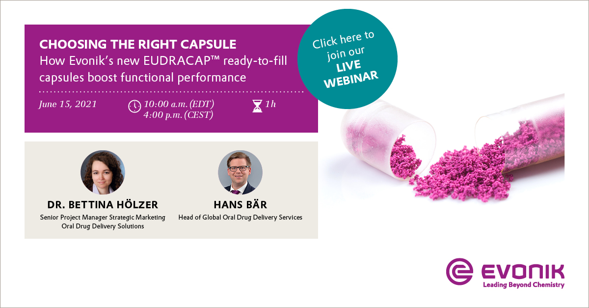 Choosing the right capsule how Evonik’s new EUDRACAP ® readytofill